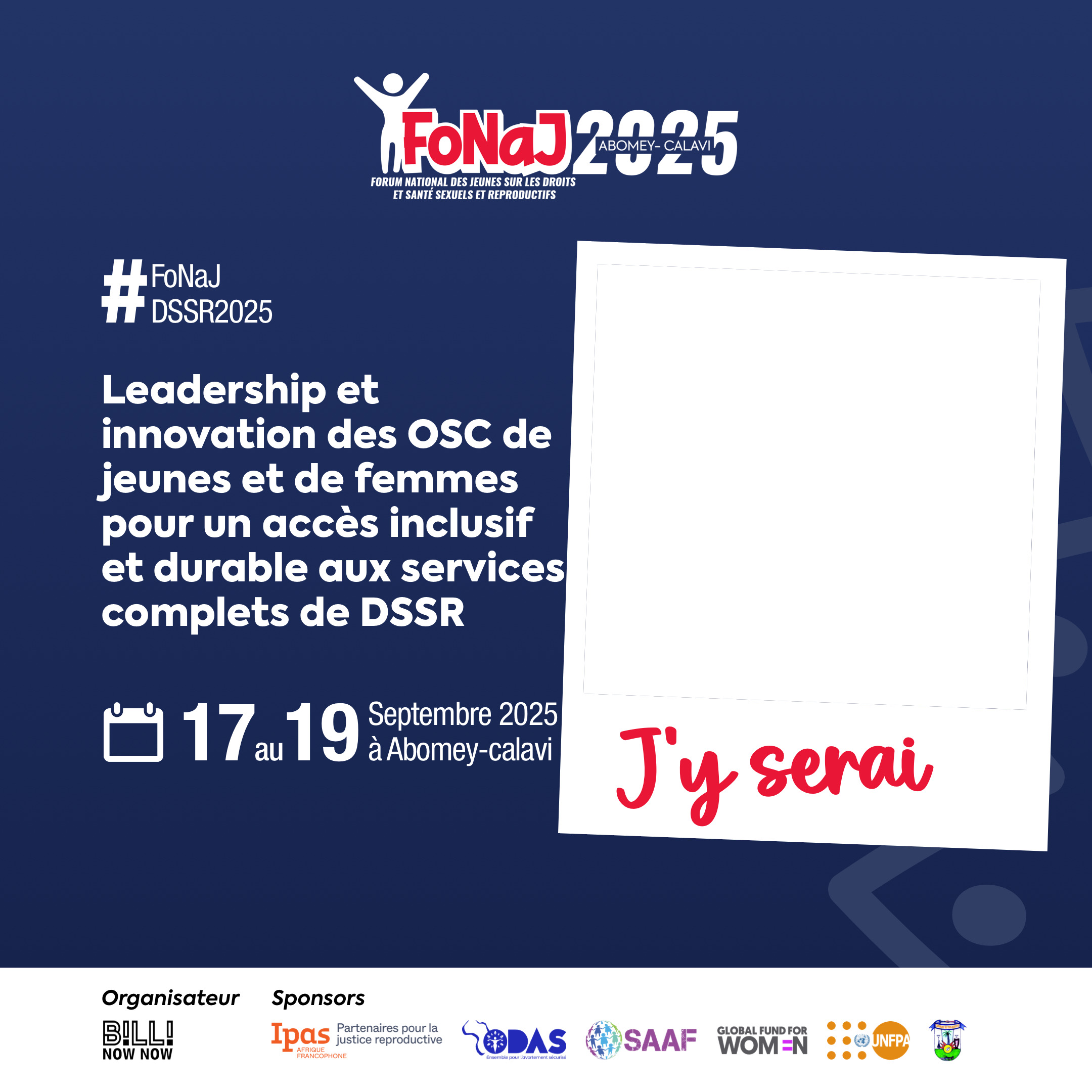 Modèle bleu avec texte blanc